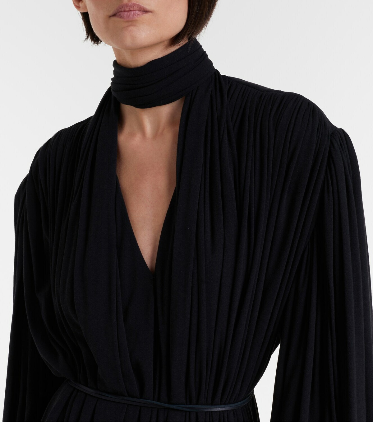 Calvin Klein Collection Yasmine scarf-detail cotton-blend maxi gown