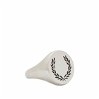Fred Perry Men's Laurel Wreath Signet Ring in Silver