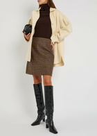 Weekend Max Mara Houndstooth Wool-blend Mini Skirt Brown