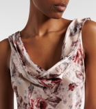 Acne Studios Scarf-detail floral midi dress