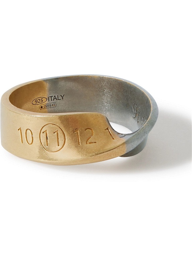 Photo: Maison Margiela - Logo-Engraved Gold and Silver-Tone Ring - Gold