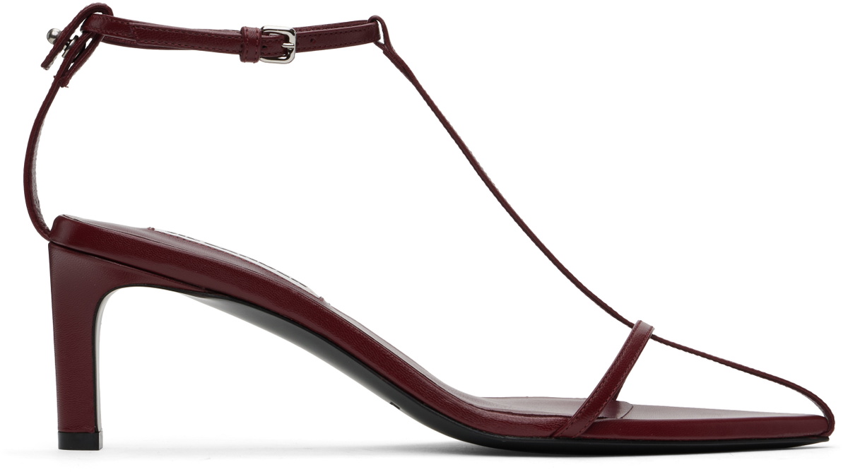 Jil Sander Burgundy High Heeled Sandals Jil Sander