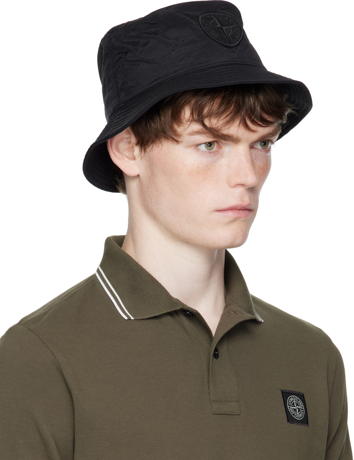 Stone Island Black 9100012 Nylon Metal ECONYL Bucket Hat