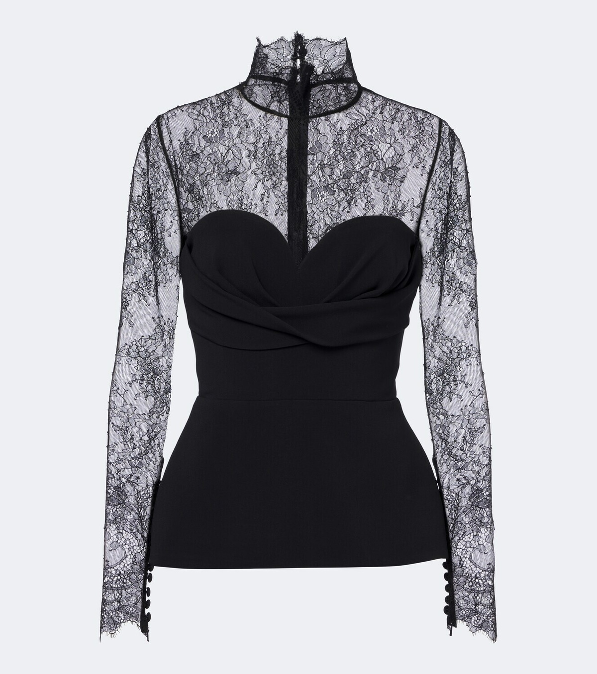 Elie Saab Lace-trimmed bustier top