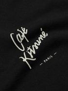 Café Kitsuné - Logo-Print Cotton-Jersey Hoodie - Black