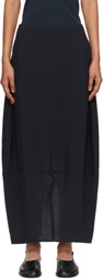 Studio Nicholson Navy Beni Midi Skirt