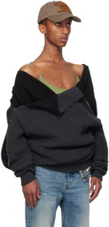 Y/Project Gray Zip Insert High Neck Sweater