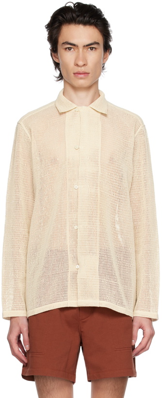 Photo: Bode Beige Semi-Sheer Shirt