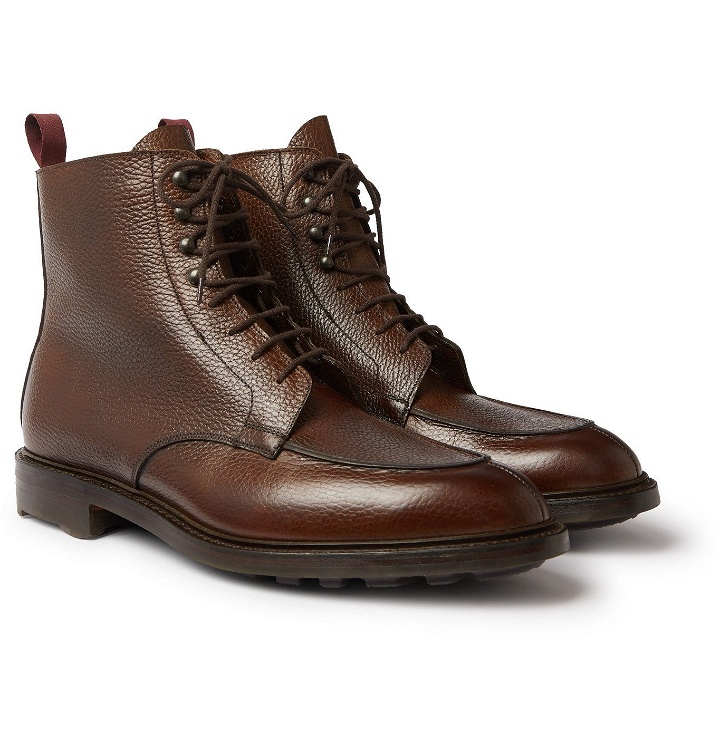 Photo: Purdey - Full-Grain Leather Lace-Up Boots - Brown