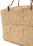 Tory Burch Ella Large Logo-embroidered Raffia Tote bag - Natural - One Size