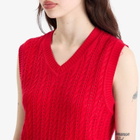 DUNST Women's Unisex Crochet Knit Vest in Red