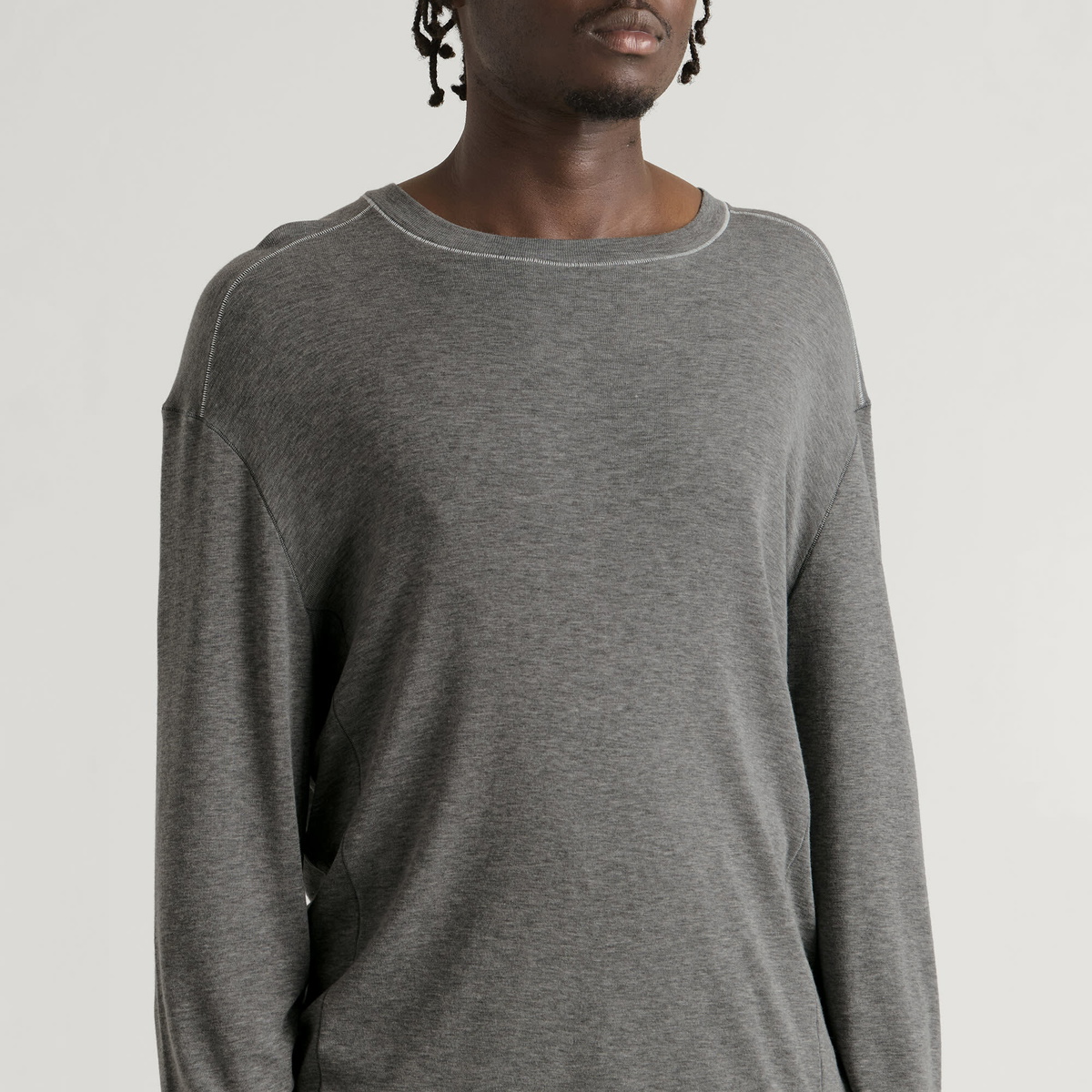 END. x Samsøe Samsøe Men's Sadango LS T-Shirt in Grey