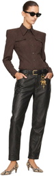 WILLY CHAVARRIA Black Chente Leather Pants