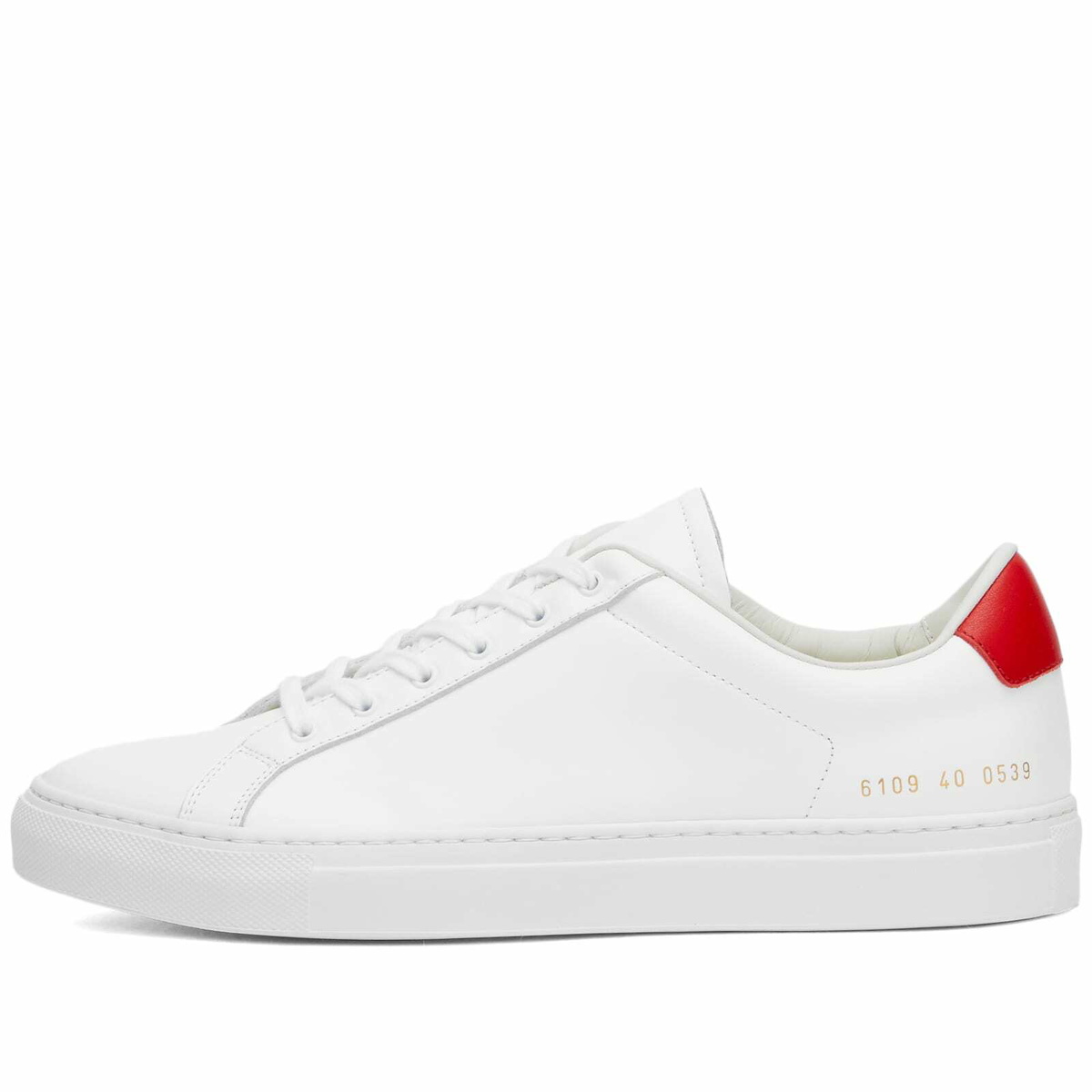 Woman by Common Projects Women's Retro Low Sneakers in White/Red