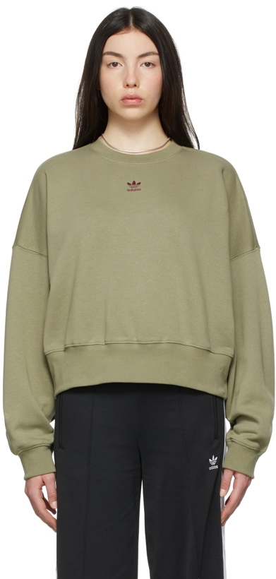 Photo: adidas Originals Khaki Adicolor Essentials Fleece Sweatshirt