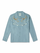Nudie Jeans - Gonzo Embroidered TENCEL™ Lyocell Western Shirt - Blue