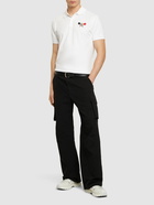 MONCLER - Logo Patch Cotton Polo Shirt