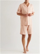 Desmond & Dempsey - Camp-Collar Linen Pyjama Shirt - Pink