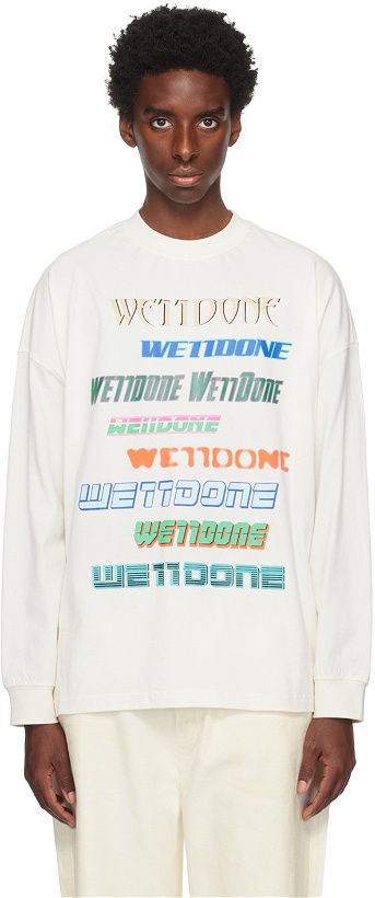 Photo: We11done White Graphic Long Sleeve T-Shirt