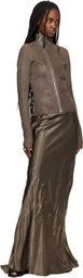 Rick Owens Brown Temple Gary Leather Jacket