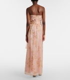 Max Mara Elegante Dominio floral silk organza bustier gown