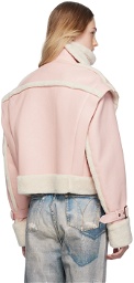 Feng Chen Wang Pink Paneled Faux-Leather Jacket