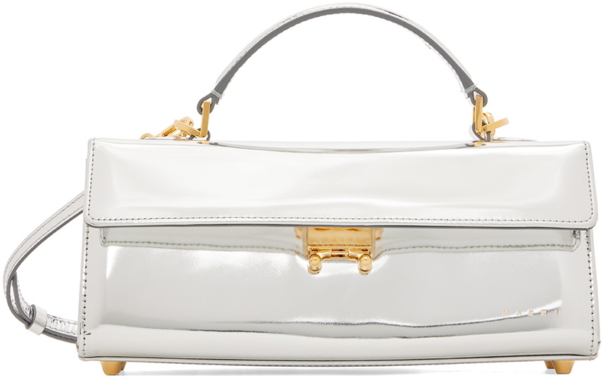 ★MARNI★ Medium Relativity Shoulder Bag Silver BMMP0113Q2P0 Marni Silver Medium Relativity Bag Marni