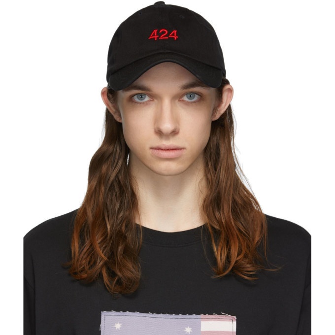 424 Black and Red Logo Cap 424