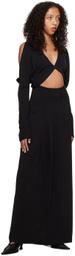 Esse Studios Black Envelope Flume Maxi Dress