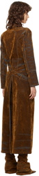 Masha Popova Brown Flocked Denim Jacket