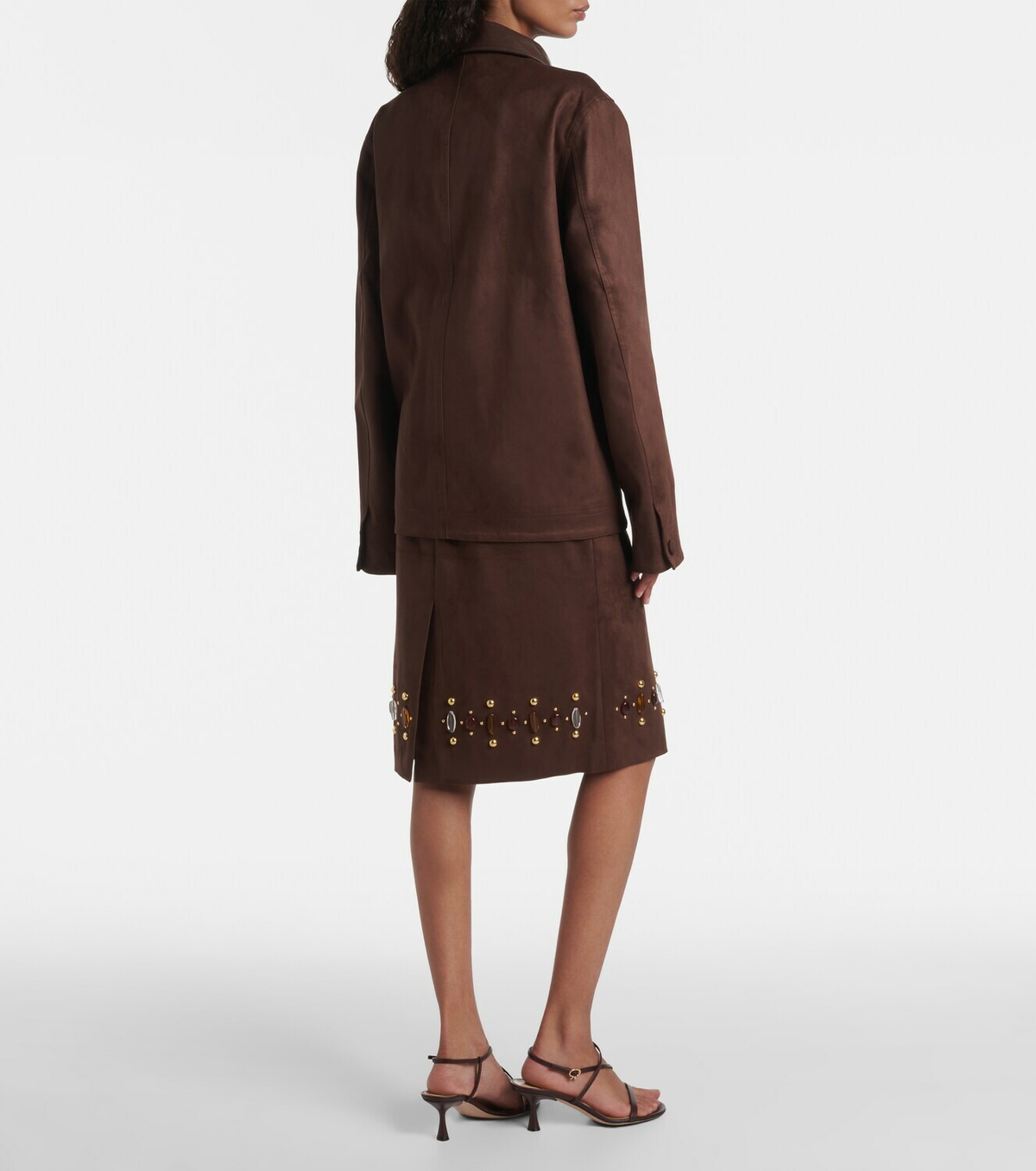 Xu Zhi Embellished faux suede jacket