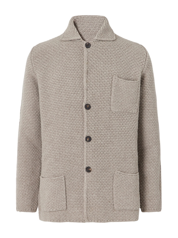 Photo: Anderson & Sheppard - Merino Wool and Cashmere-Blend Cardigan - Gray