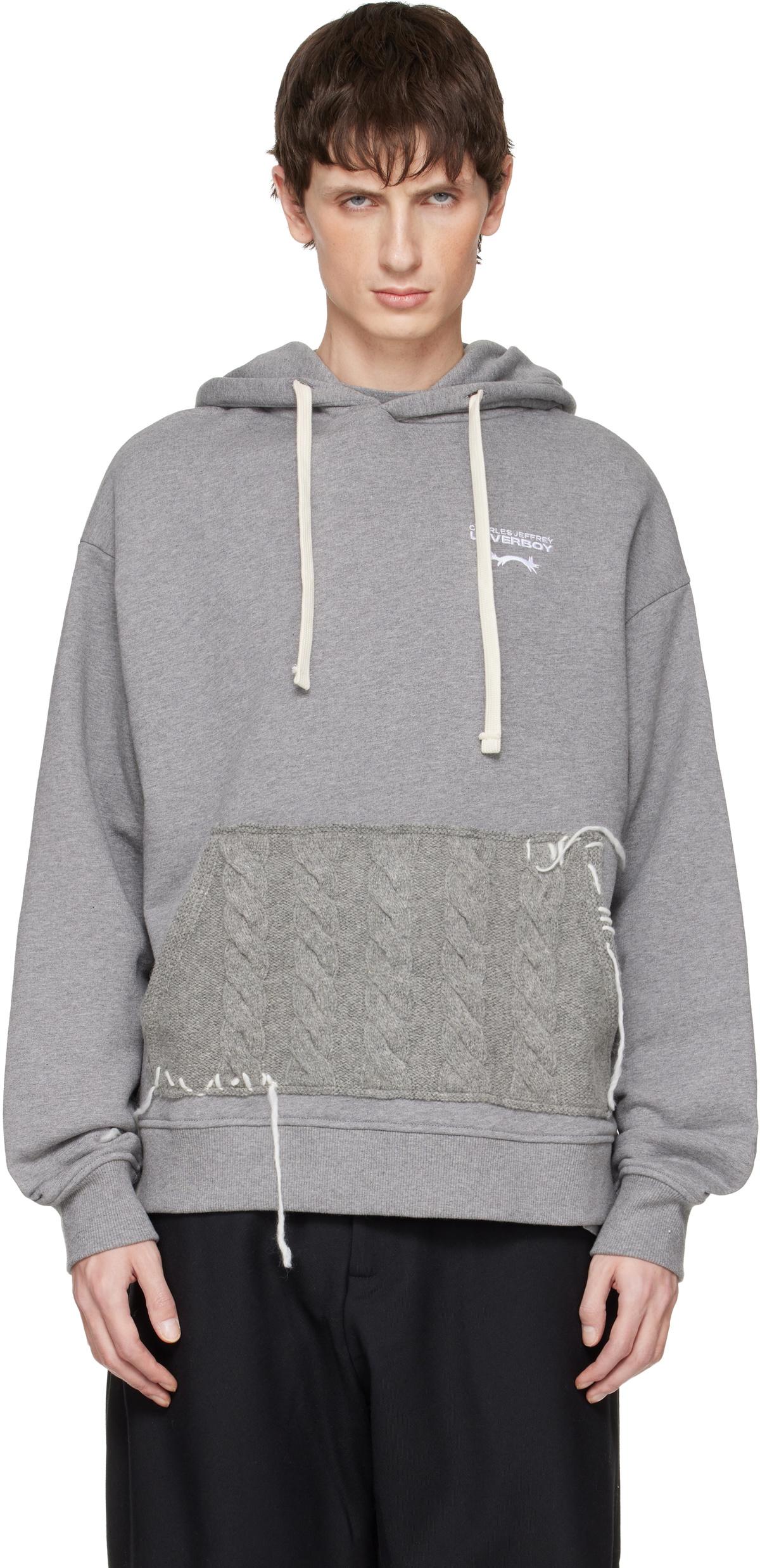 l*l様 CHARLESJEFFREYLOVERBOYChunkyRabbitB Buy Charles Jeffrey Loverboy Patch Rabbit Ears Hoodie 'Grey