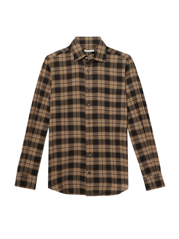 Photo: Husbands - Checked Cotton-Voile Shirt - Brown