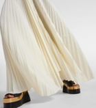 Plan C Pleated cotton-blend maxi dress