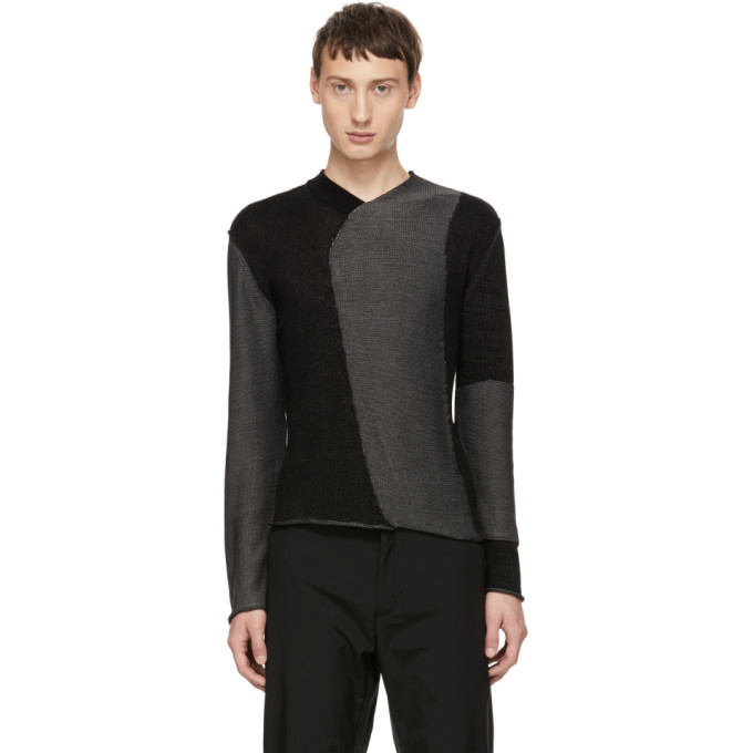 Kiko Kostadinov Black and Grey Four-Way Knit Sweater Kiko Kostadinov