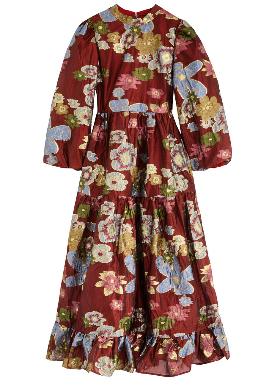 【英国発Sister Jane】Doodle Bloom embroidered cotton dress SISTER JANE Doodle Bloom Embroidered Midaxi Midi Dress