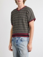 Enfants Riches Déprimés - Vienna Cotton-Jacquard Sweater - Black