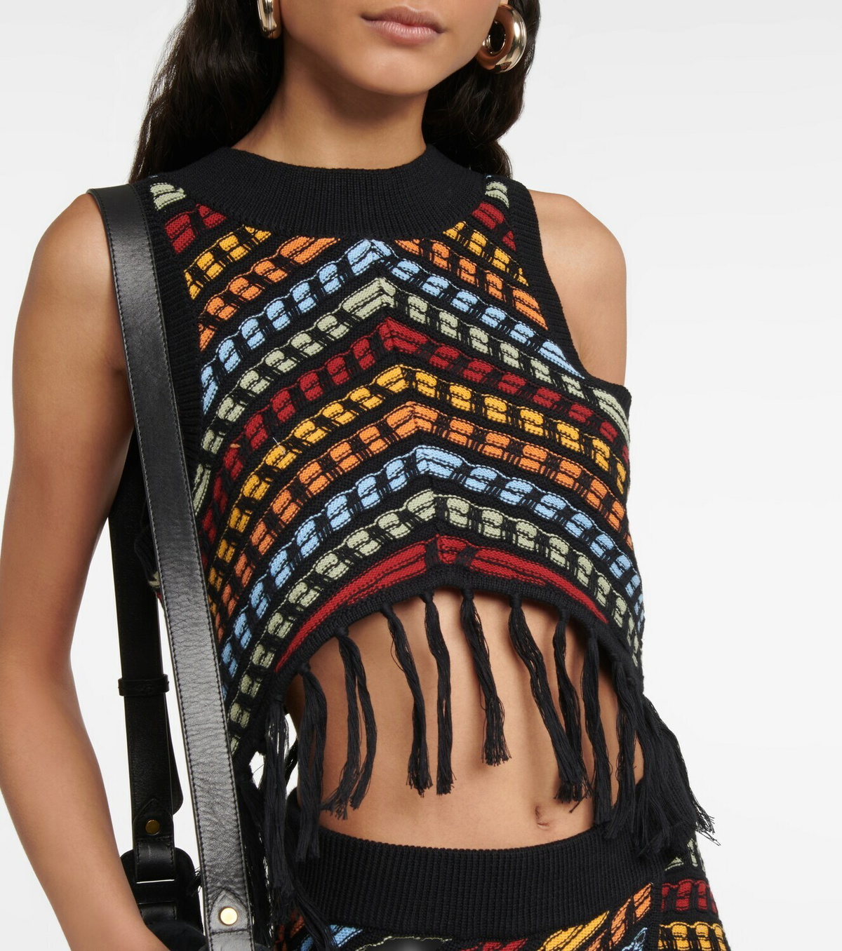 Dodo Bar Or Nili fringe-trimmed cotton cropped top