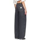 Palm Angels Gray Tree Logo Loose Jeans