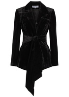 Veronica Beard Issel Belted Velour Jacket Black