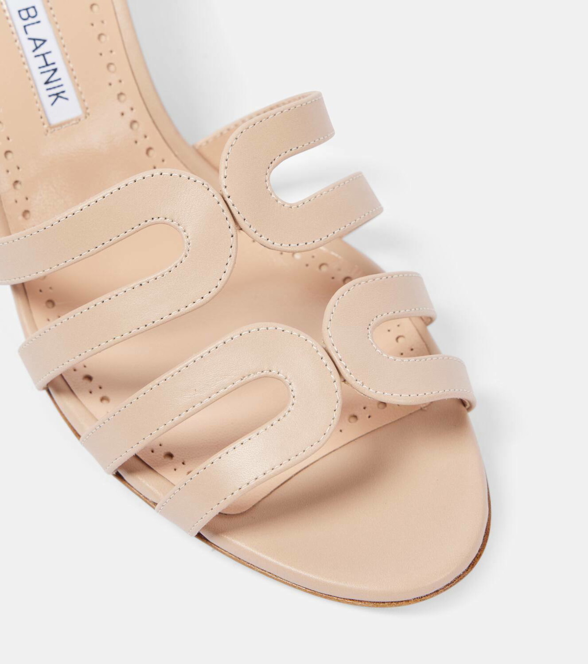 上品【Manolo Blahnik/マノロブラニク】Ahwak 50 leather mules Manolo Blahnik Ahwak 50 leather mules Manolo Blahnik