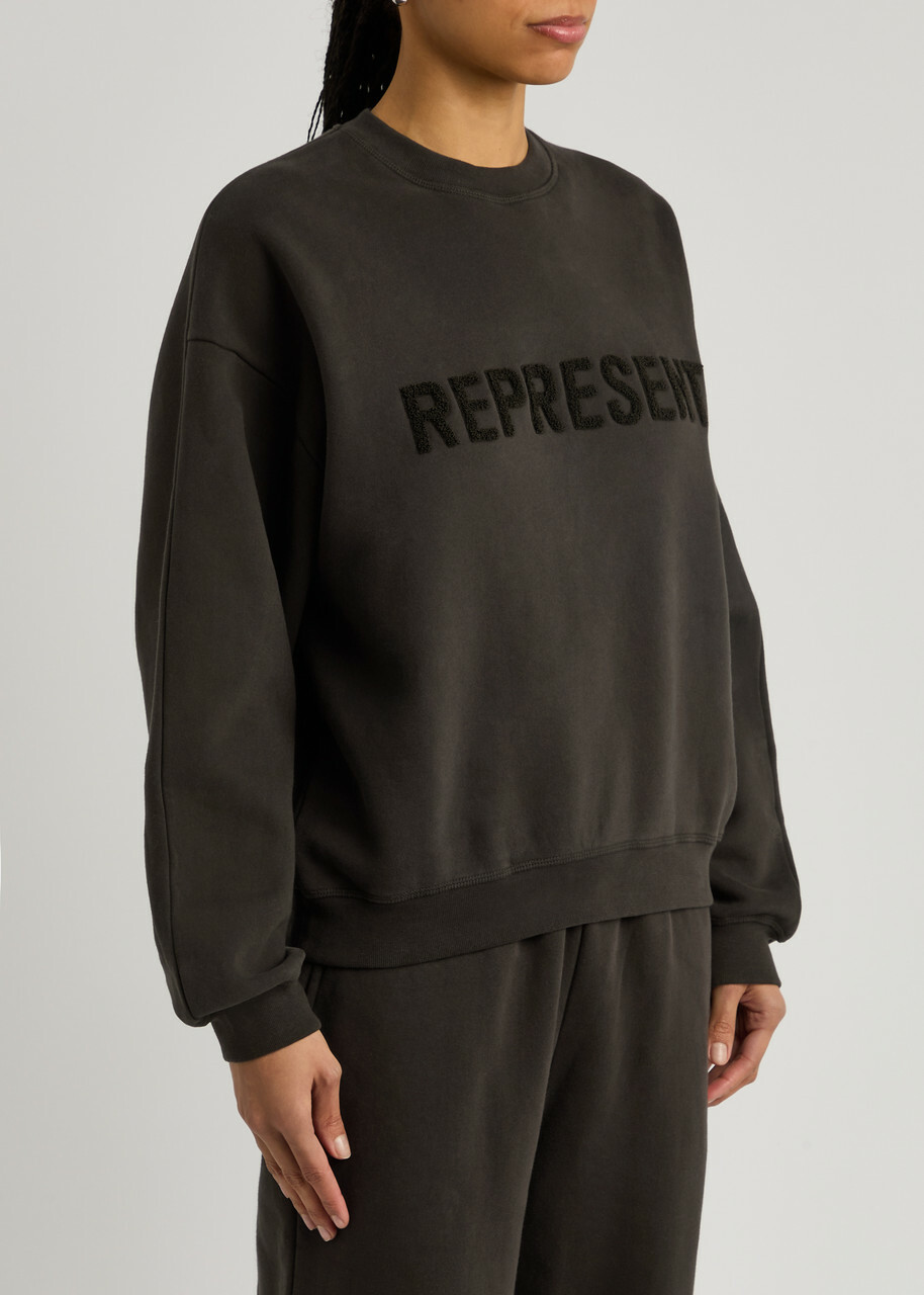 Represent Owners Club Logo Cotton Sweatshirt Chocolate