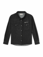 Cherry Los Angeles - Logo-Embroidered Denim Western Shirt - Black