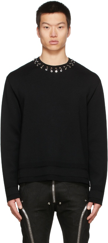 Photo: Givenchy Black Eyelet and Rings Sweater
