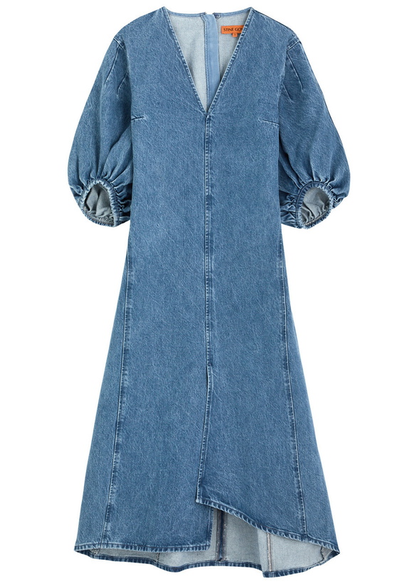 Photo: Stine Goya Panelled Denim Midi Dress Blue