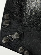 Balenciaga - Le Cagole Studded Cracked-Leather Tote Bag