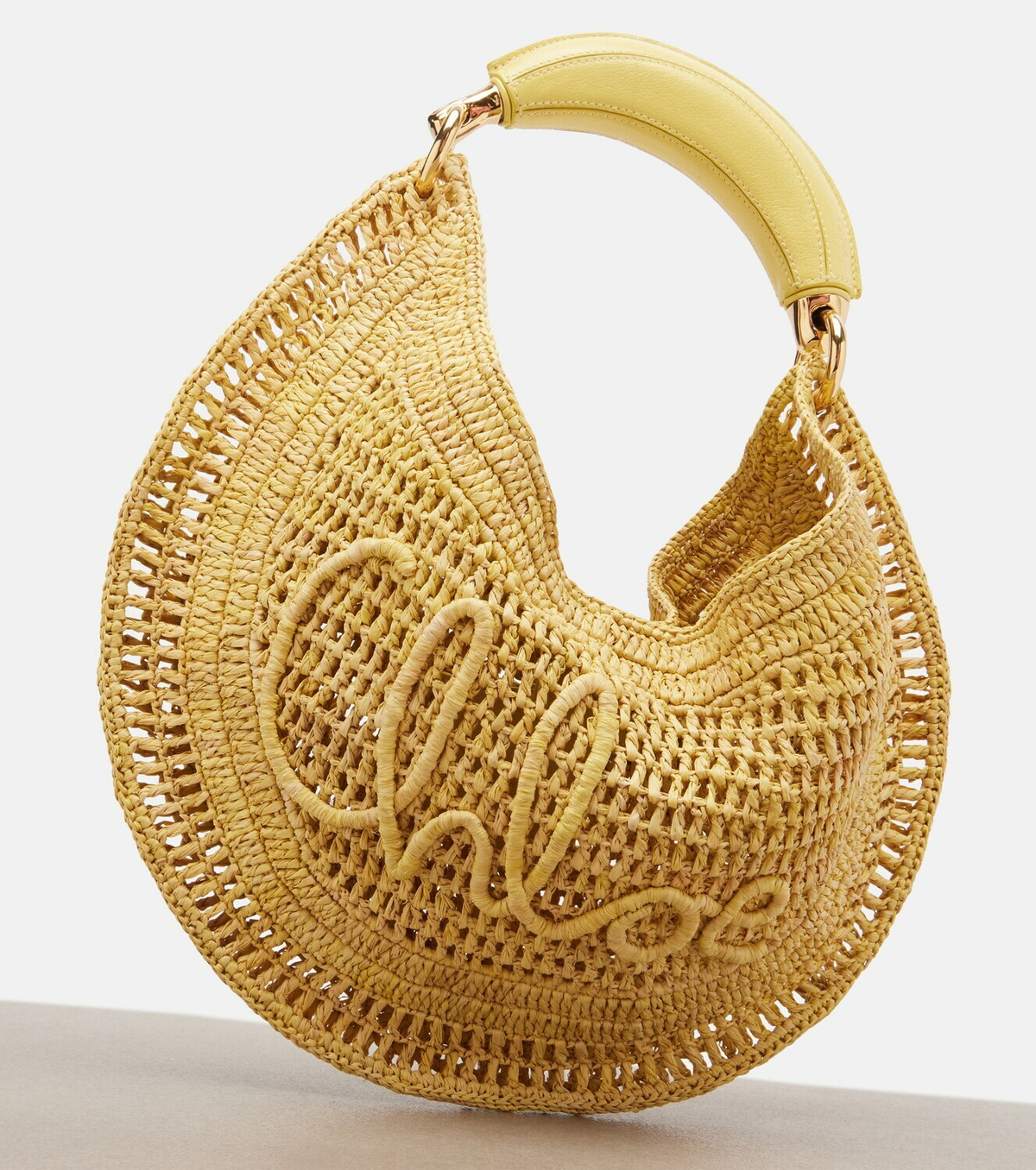 Chloé Summer Banana raffia shoulder bag