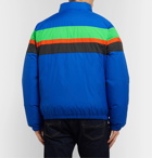 Polo Ralph Lauren - Slim-Fit Grosgrain-Trimmed Striped Shell Hooded Down Bomber Jacket - Blue