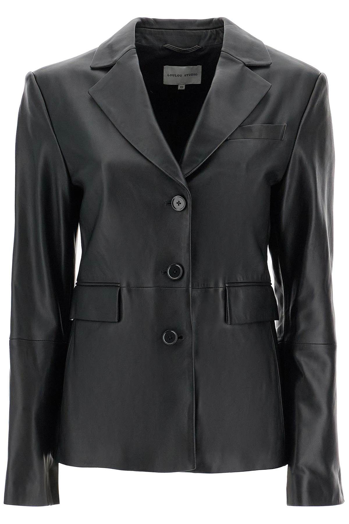 LOULOU STUDIO aldo leather blazer Black